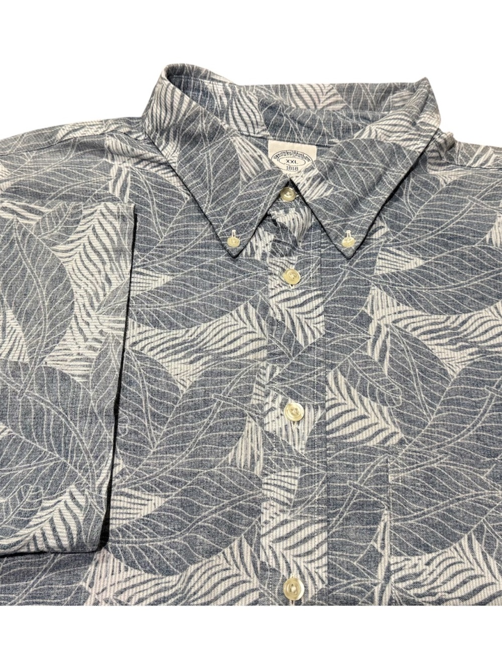 Brooks Brothers Regent 1818 Hawaiian Button Down Cotton Shirt Size XXL Blue